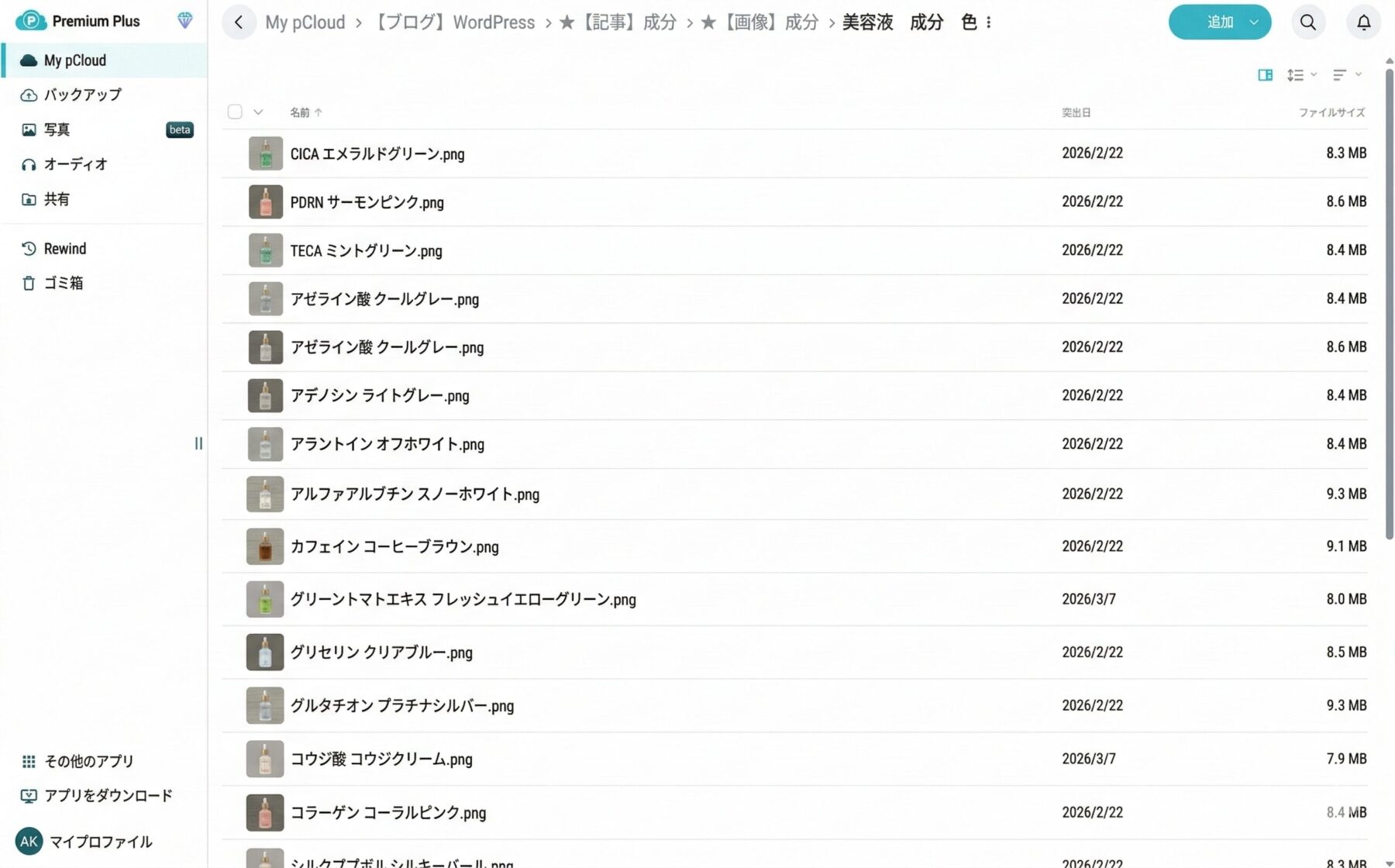 pCloud スクリーンショット